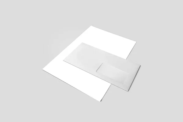 Blank Closed Corporate Envelope Letters Documents Transparent Window Letterhead Blank — стокове фото