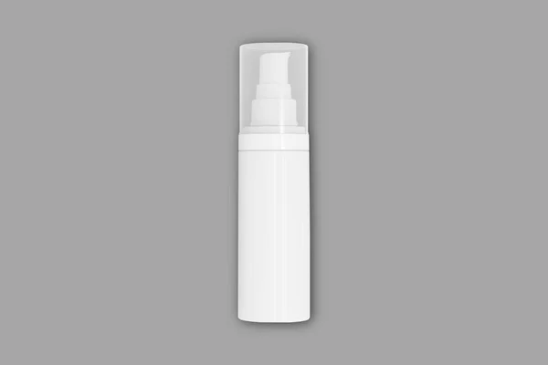 Plain Blank Cosmetic Pump Plastic Foam Container Mockup Isolated Grey — Photo