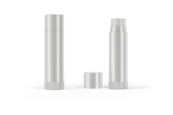 Realista Detalhado Branco Branco Lip Bálsamo Stick Modelo Mockup Set — Fotografia de Stock