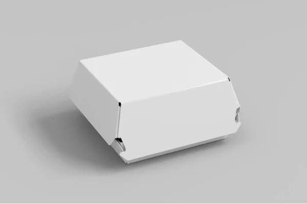 Λευκό Λευκό Κουτί Μπιφτέκι Μακιγιαρισμένο Απομονωμένο Άδειο Παστεριωμένο Δοχείο Σαφές — Φωτογραφία Αρχείου