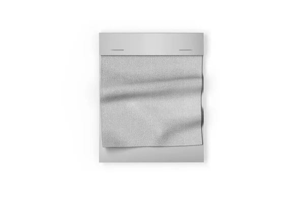 生地サンプル インテリアデザイン気分のためのテキスタイルスウォッチテンプレート トレンドカラーパレット 白い背景に隔離されたファブリックモックアップの一部 3Dレンダリング — ストック写真