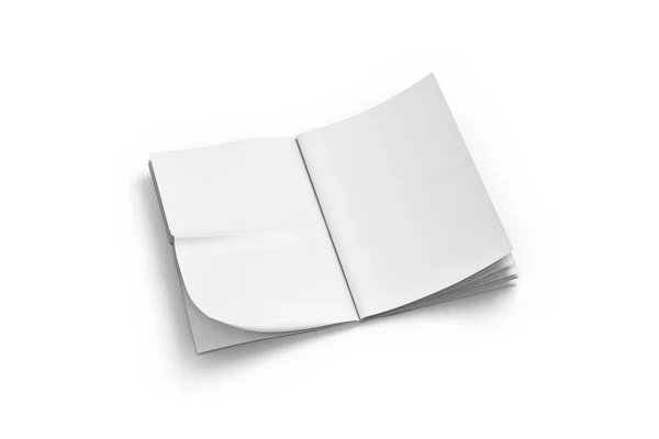 白い背景に隔絶された空の空白の新聞のモックアップ 3Dレンダリング — ストック写真