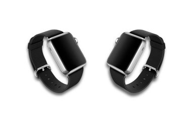 Akıllı saat maketi beyaz arkaplanda izole edildi. 3d oluşturma.