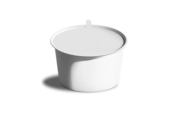 Tomma White Tub Food Paper Plastic Container Cup Efterrätt Yoghurt — Stockfoto