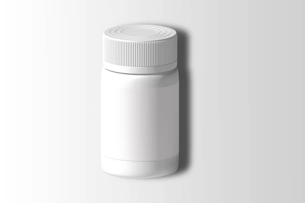 Blank Vazio Pílulas Médicas Brancas Garrafa Mockup Isolado Garrafa Pílulas — Fotografia de Stock