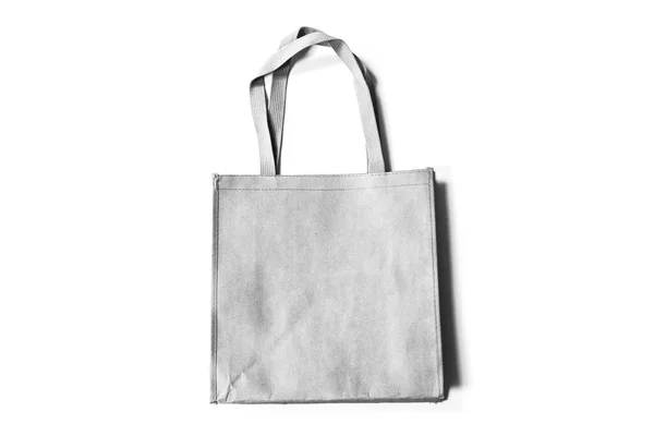 Leere Stofftaschen Attrappe Isoliert Auf Weißem Hintergrund Umweltfreundliches Konzept — Stockfoto