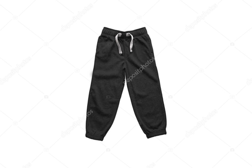 Pantalon Chandal Negro Diseno Blanco Maqueta Aislado Sobre Fondo Blanco Foto de stock Farid0513119593 577762580