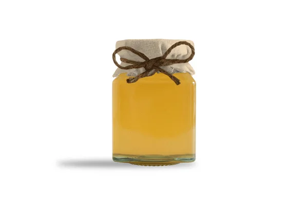 蜂蜜またはジャムガラス瓶は白い背景に隔離されています 廃棄物ゼロのコンセプト 3Dレンダリング — ストック写真