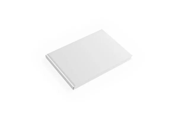 Empty Blank White Soft Cover Landscape Book Mockup Isolated Grey — Stock Photo, Image