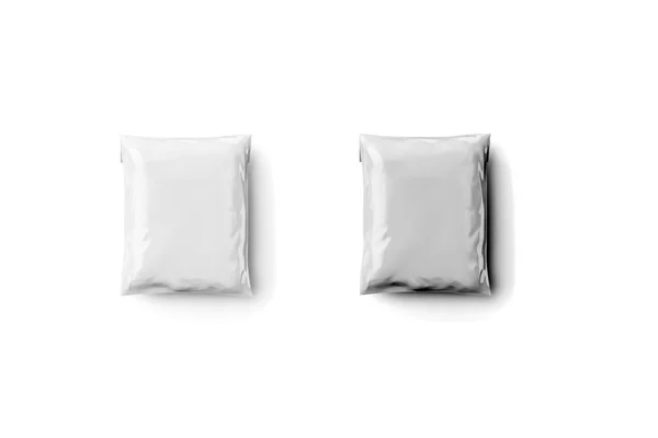 Empty Blank White Plastic Parcel Bag Isolated White Background Shipping — Stock Photo, Image