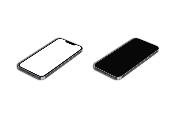 Realistisk Smartphone Mockup Mobiltelefon Ram Med Tom Display Isolerade Mallar — Stockfoto