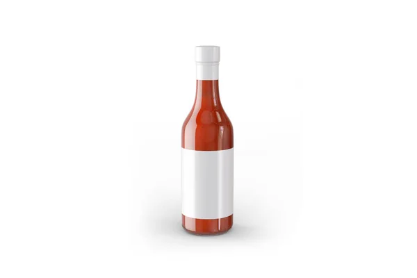 Rendering Modello Bottiglia Ketchup Isolato Sfondo Bianco Bottiglia Salsa Con — Foto Stock