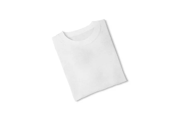 Shirt Vide Plié Blanc Isolé Sur Fond Blanc Rendement Vêtements — Photo