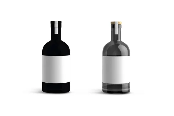 带有空白标签的杜松子酒瓶 在白色背景上隔离 3D渲染 — 图库照片