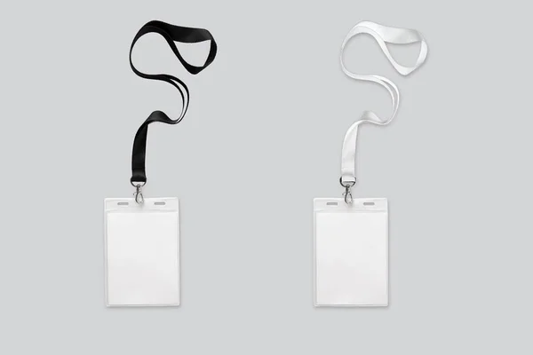 Два Тримача Картки Чорно Білим Кольором Ізольовані Білому Тлі Візуалізація — стокове фото