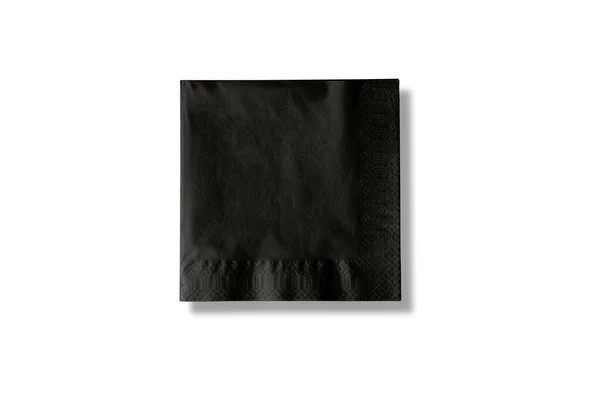Blank Black Paper Napkin Mockup Isolated White Background Rendering — Stockfoto