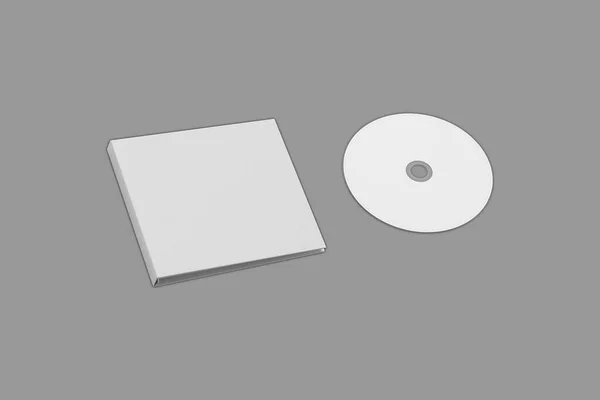 ブランクCdとCdケースモックアップがセットされています 簡単な選択のために含まれるクリッピングパス Dvdカバーアルバムのデザインテンプレートモックアップ白い背景に隔離されました 3Dレンダリング — ストック写真
