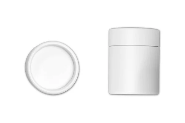 Mockup Embalagem Chá Tubo Papel Branco Branco Isolado Fundo Branco — Fotografia de Stock