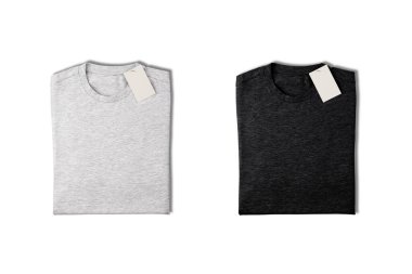 Boş siyah ve beyaz tişört etiketli 33D tasarımı.