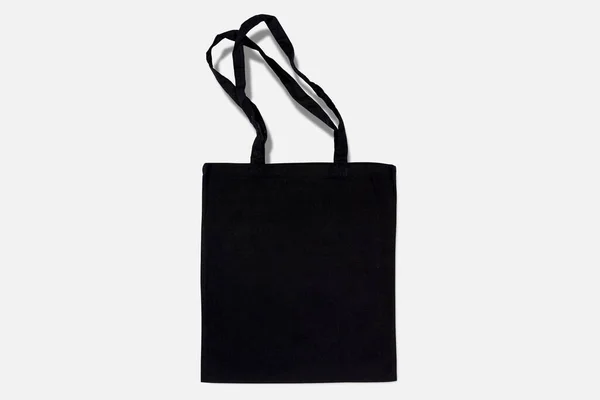 Classic Black Linen Fabric Fashionable Cotton Eco Friendly Tote Bag — Fotografia de Stock