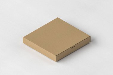 Pizza kutusu maketi izole edildi. 3d oluşturma.