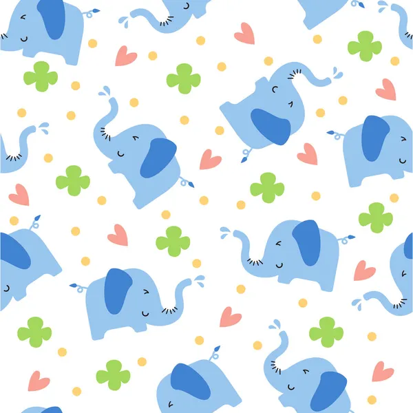 Illustration Vektorgrafik Des Niedlichen Elefanten Nahtlose Muster Gut Zum Bedrucken — Stockvektor