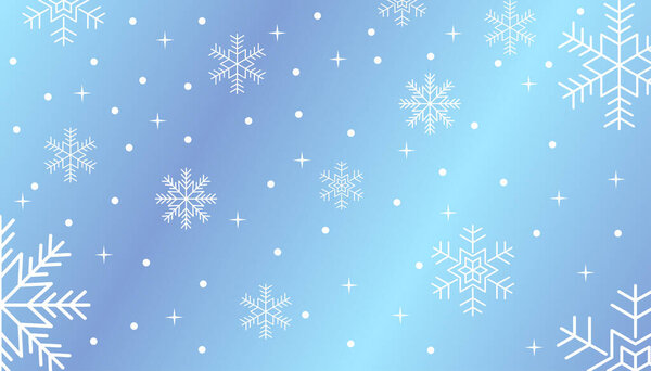 Soft blue gradation snowflake background design Premium Vector