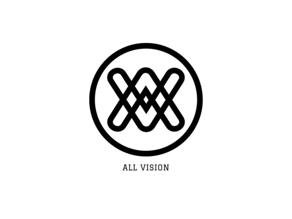Schwarz Weiß Rundes Icon Vision Logo 2800 2100 — Stockfoto