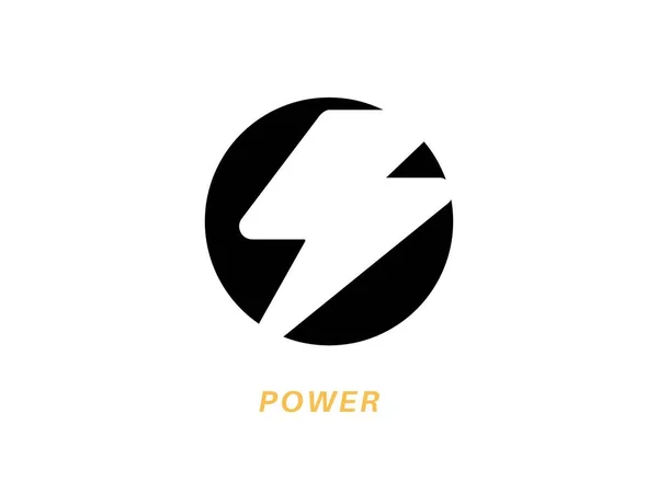 Zwart Met Power Logo Energie Icoon 2800 2100 — Stockfoto