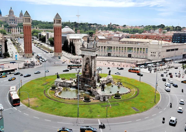 Barcelona Spanje Mei 2018 Luchtfoto Van Placa Espanya Richting Venetiaanse — Stockfoto