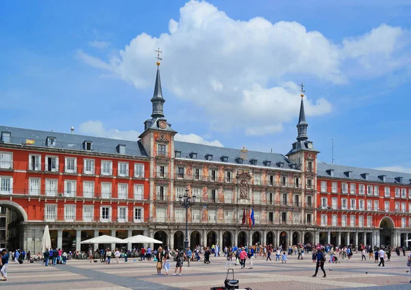 Madrid Spain May 2018 Tourists Plaza Mayor Madrid Spain Plaza — Stok fotoğraf