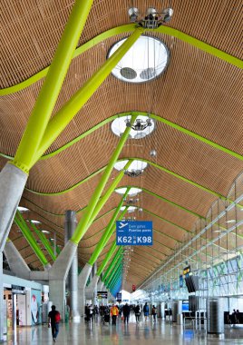 Terminal T4 at Barajas airport on JULY 27, 2012 in Madrid, Spain. T4 terminal is one of the most beautiful and largest in the world