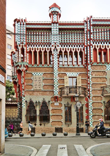 Barcelona Spanje Mei 2018 Gevel Van Casa Vicens Met Kleurrijke — Stockfoto