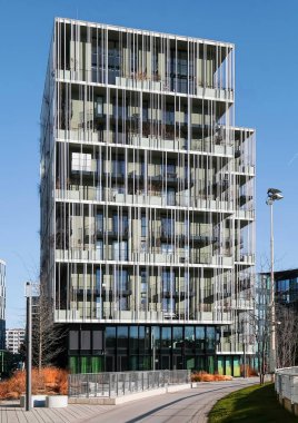 Vienna, Austria, Dec. 2019:  Houseing project part of Viertel Zwei Plus project located in Vienna Prater region