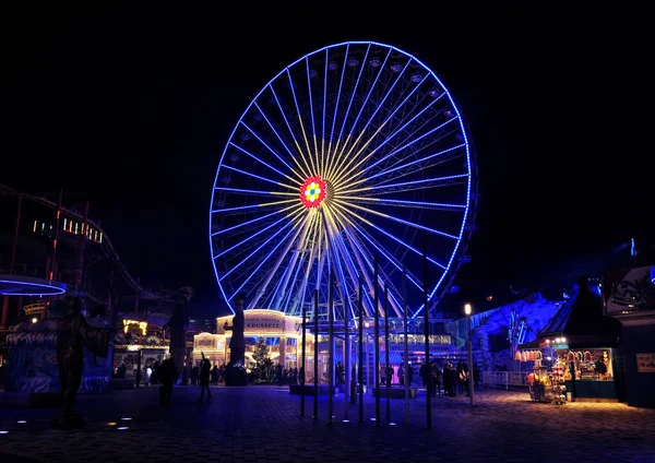 Vienna Austria Dec 2019 Night View Ferris Wheel Blumenrad Park — Stockfoto