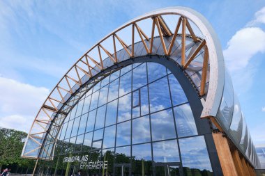 Paris, France - May, 2022: The Grand Palais Ephmre, temporary structure intended to host exhibitions during the renovation works of the Grand Palais
