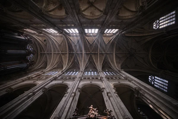 Paris France May 2022 Interior View Ceiling Church Eustache Paris — Stock Fotó