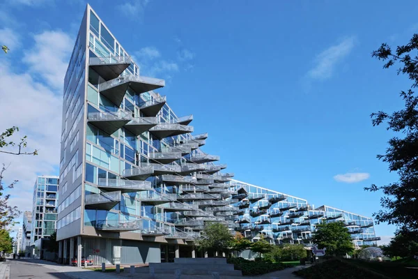 Copenhagen Denmark Sept 2022 Houses Modern Looking Triangle Balconies Designed — Stock Photo, Image