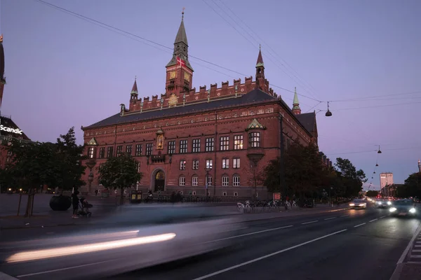 Copenaghen Danimarca Settembre 2022 Dopo Tramonto Veduta Dell Edificio Del — Foto Stock