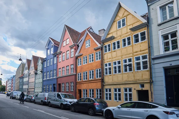 Copenhague Dinamarca Sept 2022 Tradicionales Casas Típicas Fila Colores Daneses —  Fotos de Stock