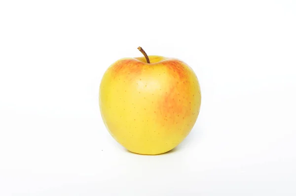 健康的な食品コンセプト 新鮮な果物やリンゴと白い背景に体重減少 カロリー計算 トップビュー バナー ウェブサイト フラットレイアウト — ストック写真
