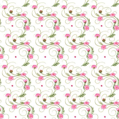 Pembe, pembe, yumuşak, narin çiçekler, kalp şeklinde suluboya resimler, kalpler, sevgililer günü düğün aşkı.