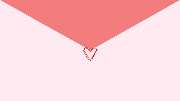 Mektuplar Için Zarf Pembe Kırmızı Arkaplan Lolipop Kalp Boşluğu Kopyala — Stok fotoğraf