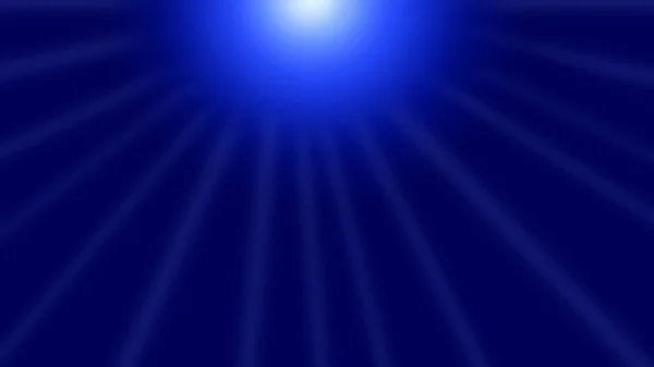 Rays of light on a dark blue background and glow in the center of the frame. The effect of the sun. Can be used in the screen overlay mode