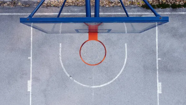 Баскетбольное Кольцо Доска Местной Площадке Вид Сверху Лицензионные Стоковые Изображения