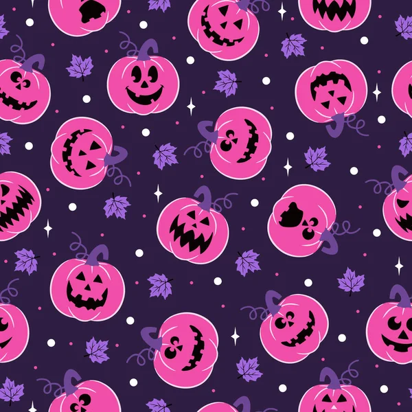 Halloween Vektor Nahtloses Muster Mit Kürbis — Stockvektor