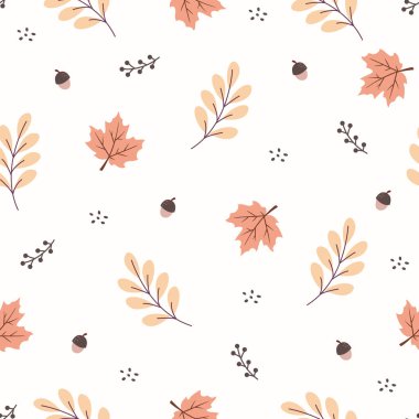 Kusursuz Şablon Sonbahar Yaprakları, Duvar kağıdı, hediye kağıdı, desen dolguları, arka plan, sonbahar tebrik kartları için mükemmel.