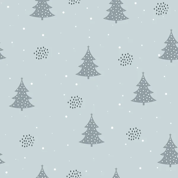 Winter Forest Seamless Pattern Design Background Wallpaper Clothing Wrapping Fabric — Stock Vector