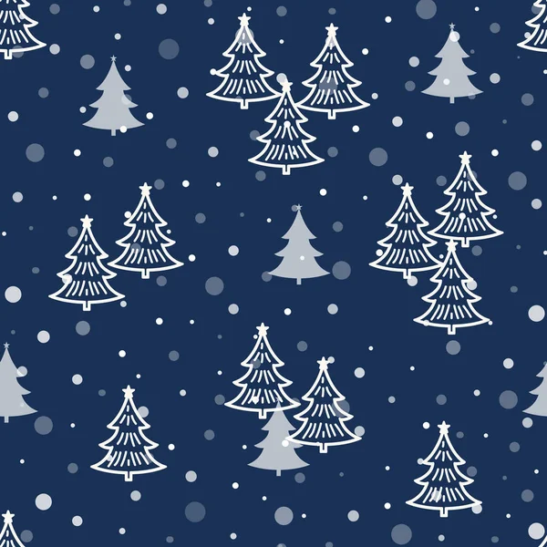 Зимний Бесшовный Рисунок Елового Дерева Фона Обоев Одежды Обертывания Ткани — стоковый вектор