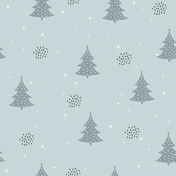 Diseño Patrón Sin Costura Del Bosque Invierno Para Fondo Papel — Vector de stock